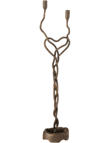 Chandelier design XXL 2 branches Hauteur 48 cm en Métal Bronze Holderin - 1
