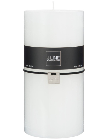 Bougie Cylindrique XXL Blanc J-Line en Cire 140 heures Hauteur 20 cm - 1