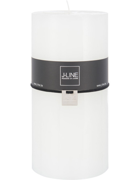 Bougie Cylindrique XXL Blanc J-Line en Cire 140 heures Hauteur 20 cm - 3