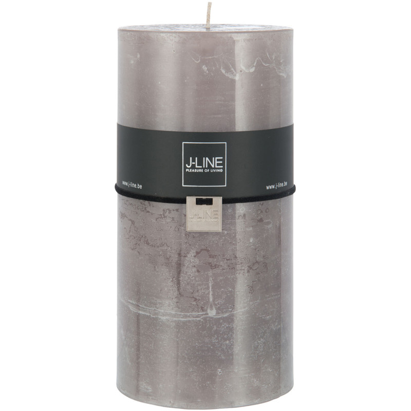 Bougie Cylindrique XXL Taupe foncé J-Line en Cire 140 heures Hauteur 20 cm - 2