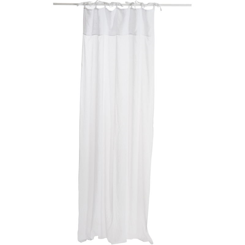 Voilage rideau blanc en coton et lin 140x290 - 1