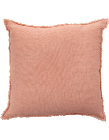 Coussin Carré Nuance 45x45 en Lin délavé Pêche - 1