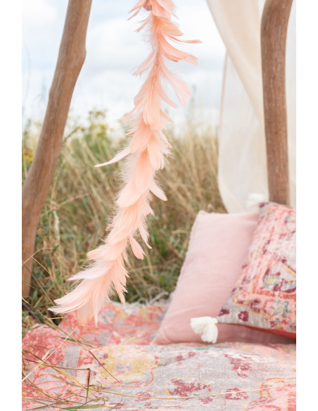 Coussin Carré Nuance 45x45 en Lin délavé Pêche - 2