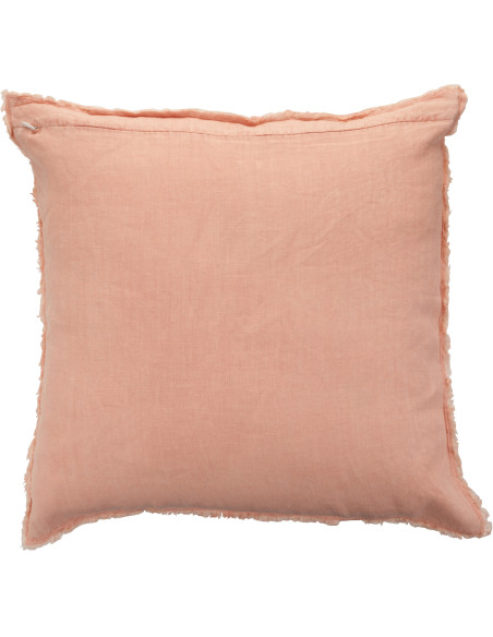 Coussin Carré Nuance 45x45 en Lin délavé Pêche - 3