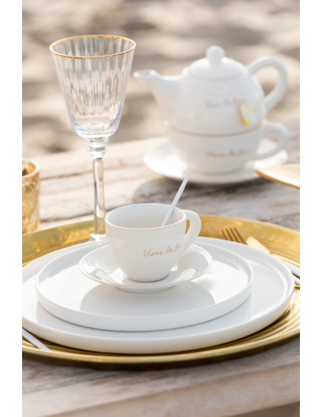 Assiette Ronde à dessert Organi en Porcelaine Blanc - 4