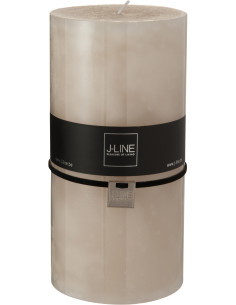 Bougie Cylindrique XXL Sable J-Line en Cire 140 heures Hauteur 20 cm - 1