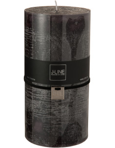 Bougie Cylindrique XXL Marron foncé J-Line en Cire 140 heures Hauteur 20 cm - 1