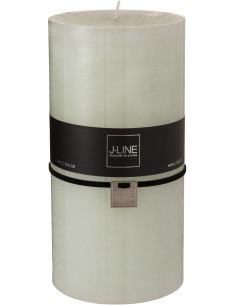 Bougie Cylindrique XXL Vert poudré J-Line en Cire 140 heures Hauteur 20 cm - 1