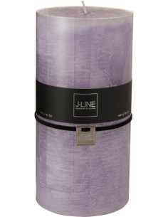 Bougie Cylindrique XXL Lavande J-Line en Cire 140 heures Hauteur 20 cm - 1
