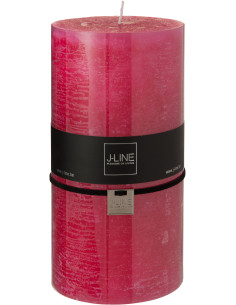 Bougie Cylindrique XXL Fuchsia J-Line en Cire 140 heures Hauteur 20 cm - 1