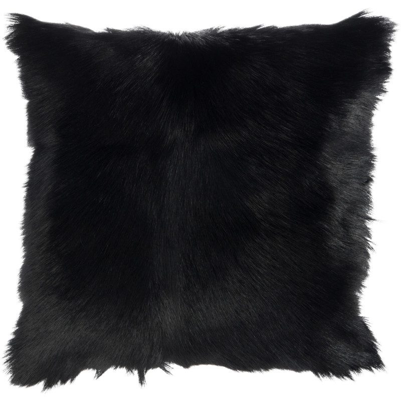 Coussin Carré Goaty 40x40 en Fausse fourrure Noir - 1