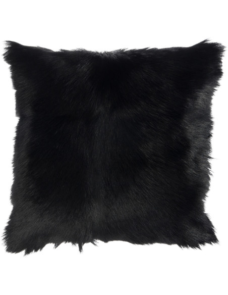 Coussin Carré Goaty 40x40 en Fausse fourrure Noir - 1