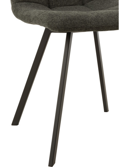 Chaise moderne gris foncé chiné - 5