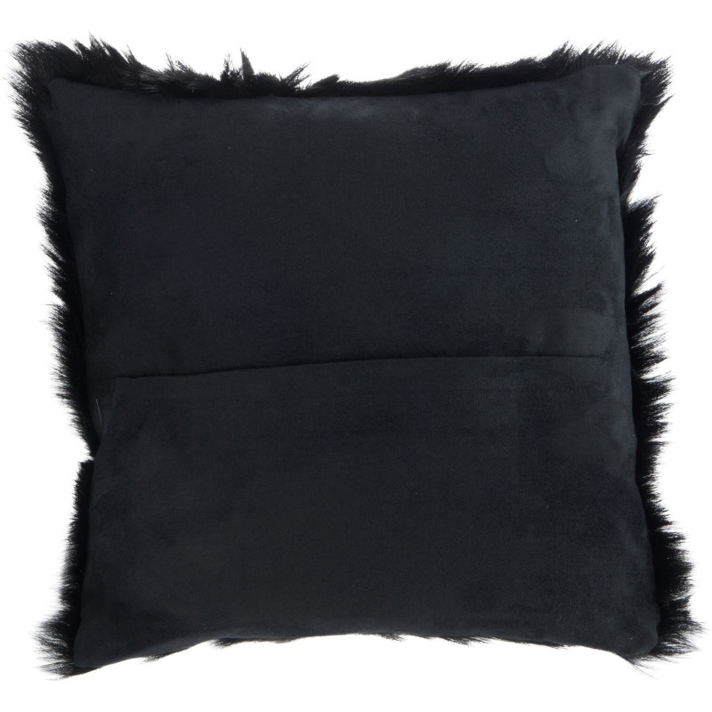 Coussin Carré Goaty 40x40 en Fausse fourrure Noir - 3