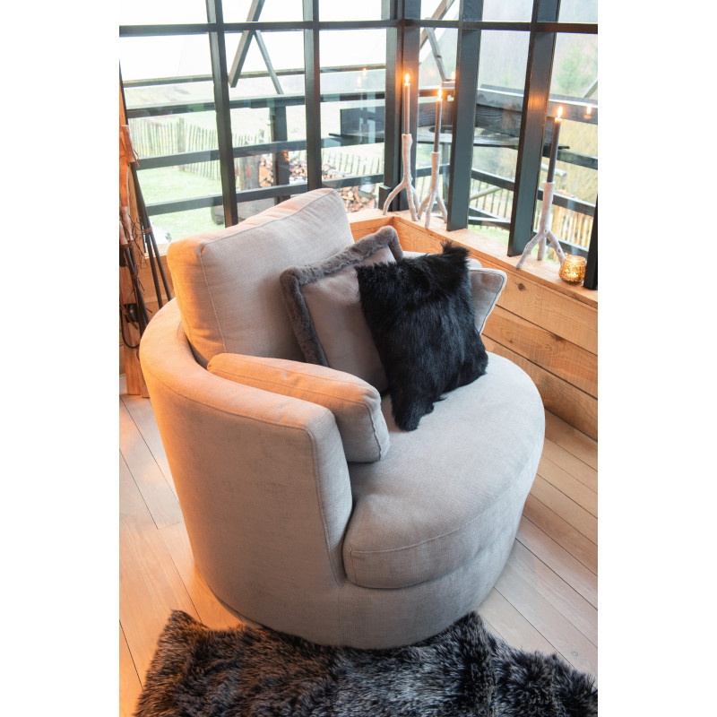 Coussin Carré Goaty 40x40 en Fausse fourrure Noir - 5