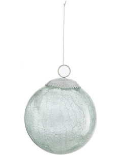 Boule de Noël en Verre Vert menthe Effet craquelé - 1