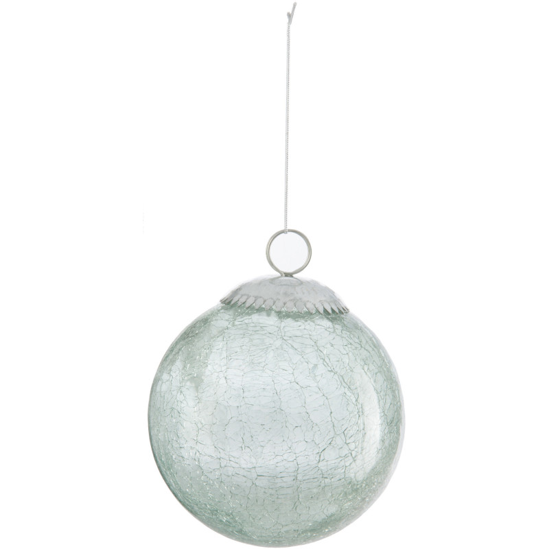 Boule de Noël en Verre Vert menthe Effet craquelé - 1