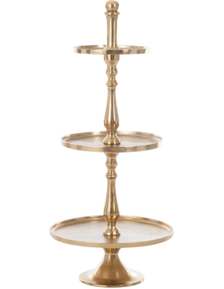 Plateau de table doré 3 niveaux en métal 42x94 - 1