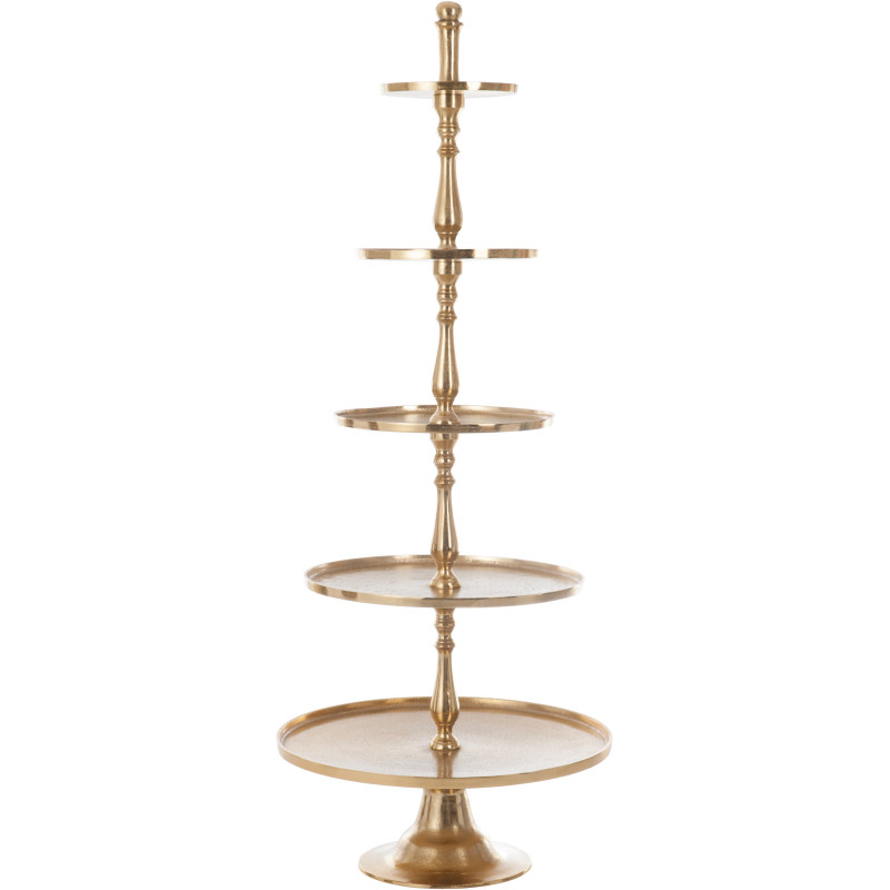 Plateau de table doré 5 niveaux en métal 65x165 - 1