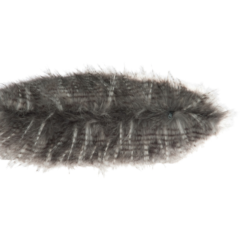 Coussin Carré Peggy 50x50 en Fausse fourrure Gris Blanc - 2