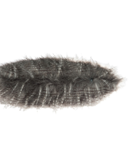 Coussin Carré Peggy 50x50 en Fausse fourrure Gris Blanc - 2