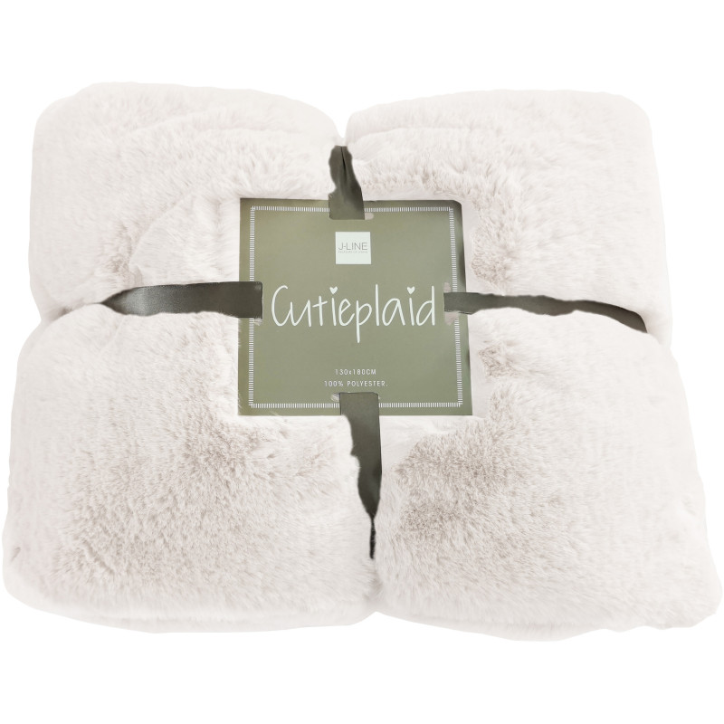 Plaid 130x180 Cutie en Polyester Blanc - 6