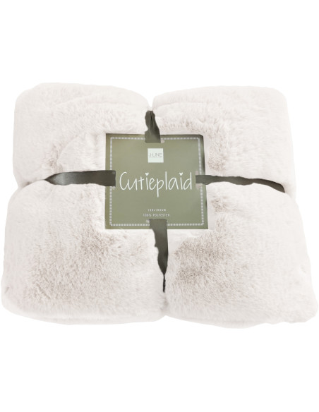 Plaid 130x180 Cutie en Polyester Blanc - 6