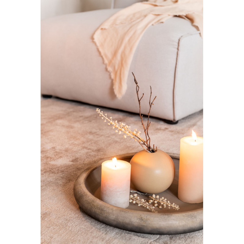 Vase Boule Hadrian Hauteur 20 cm en Céramique Beige - 3