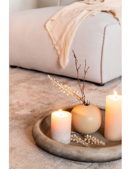 Vase Boule Hadrian Hauteur 20 cm en Céramique Beige - 3