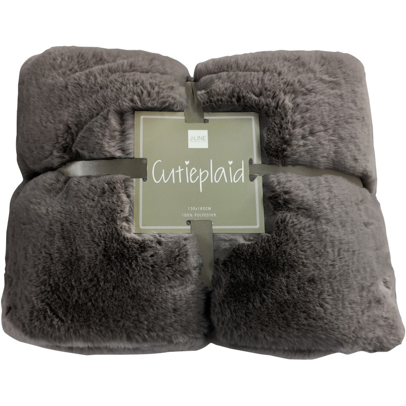 Plaid 130x180 Cutie en Polyester Gris foncé - 5