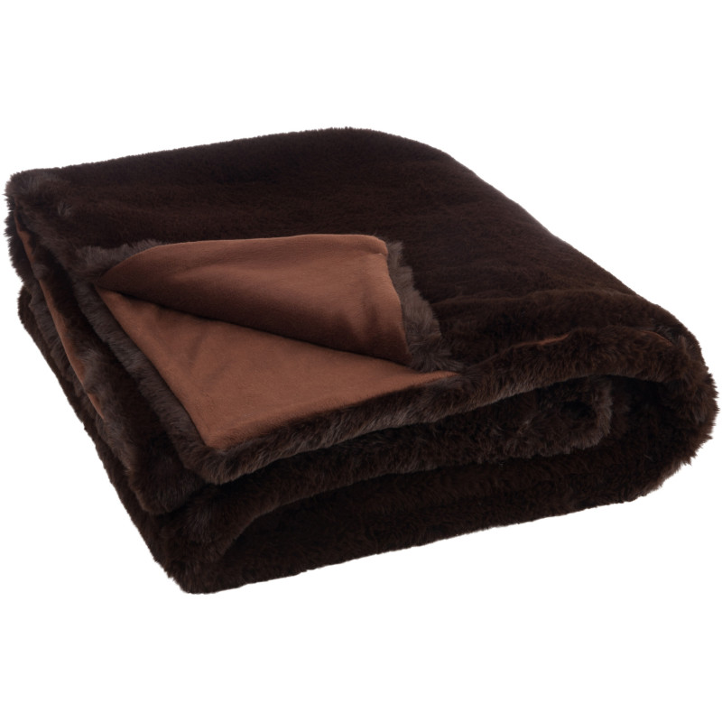 Plaid 130x180 Cutie en Polyester Marron foncé - 2