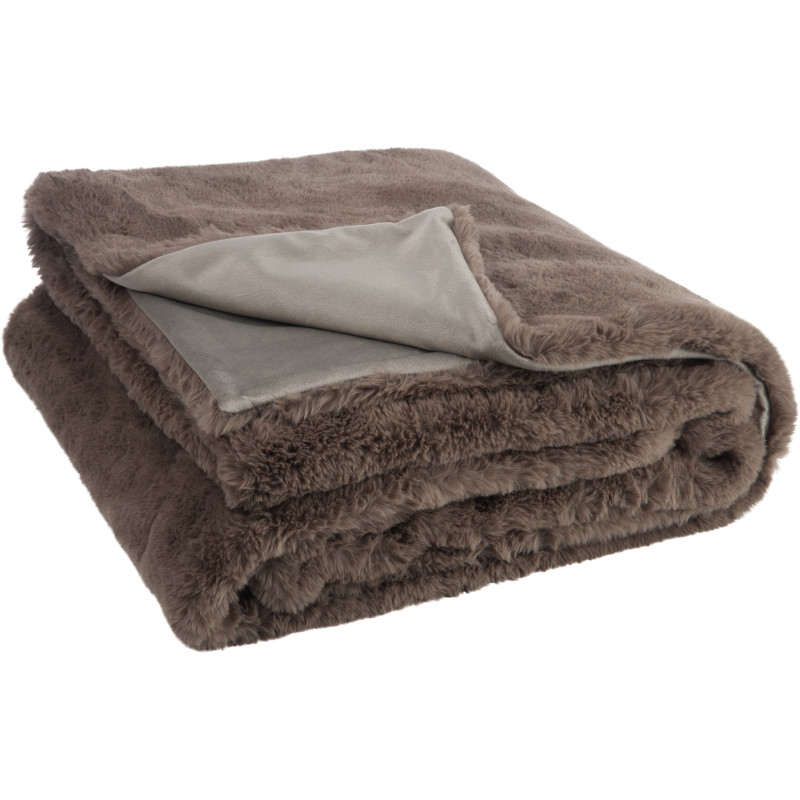 Plaid 130x180 Cutie en Polyester Taupe - 2