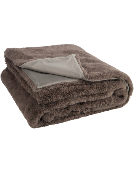 Plaid 130x180 Cutie en Polyester Taupe - 2