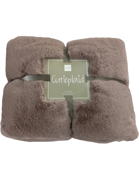 Plaid 130x180 Cutie en Polyester Taupe - 5