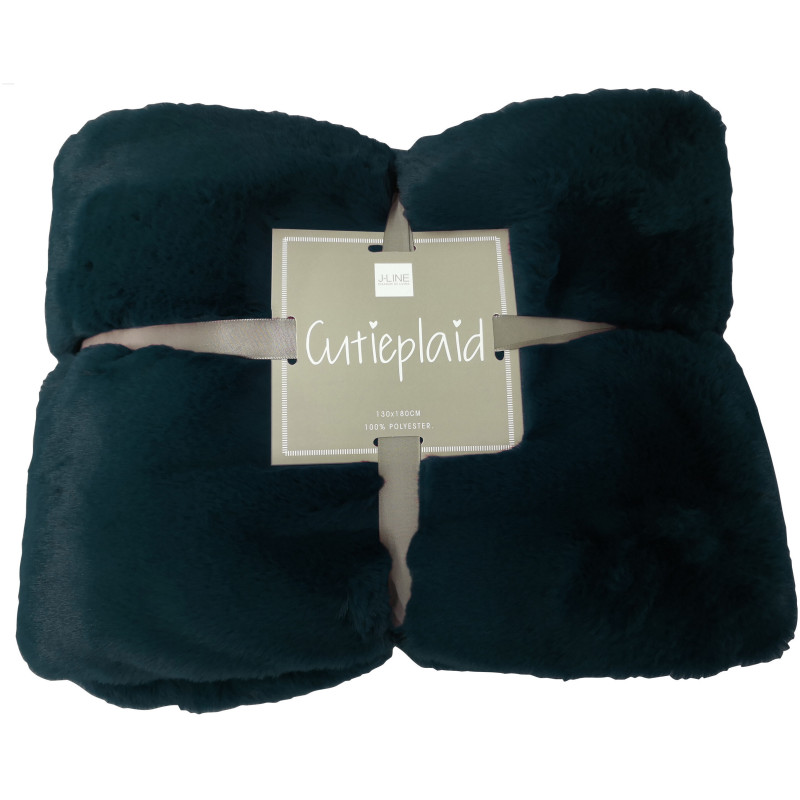 Plaid 130x180 Cutie en Polyester Vert foncé - 5