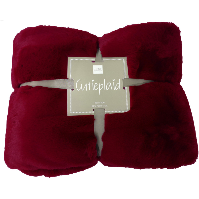 Plaid 130x180 Cutie en Polyester Rouge - 5