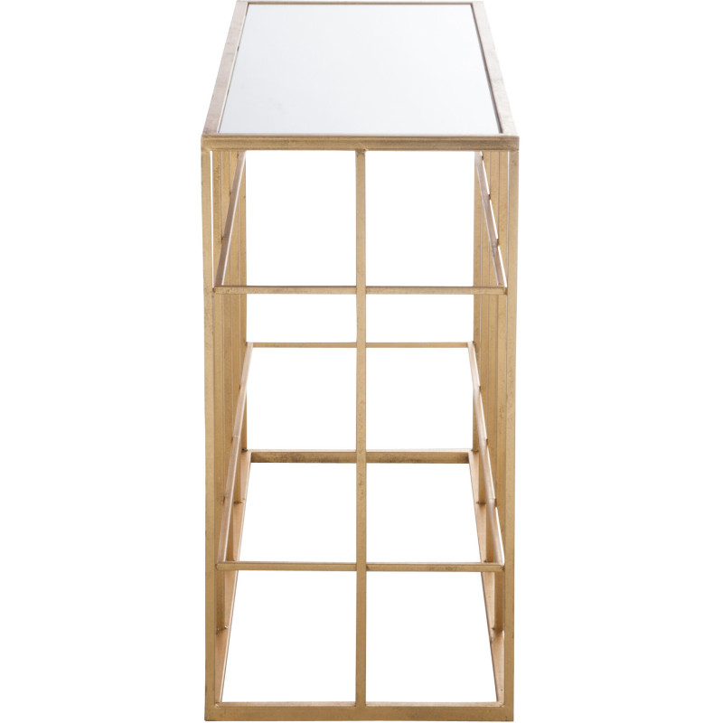 Console Rectangulaire Glam en Métal Doré Verre - 3