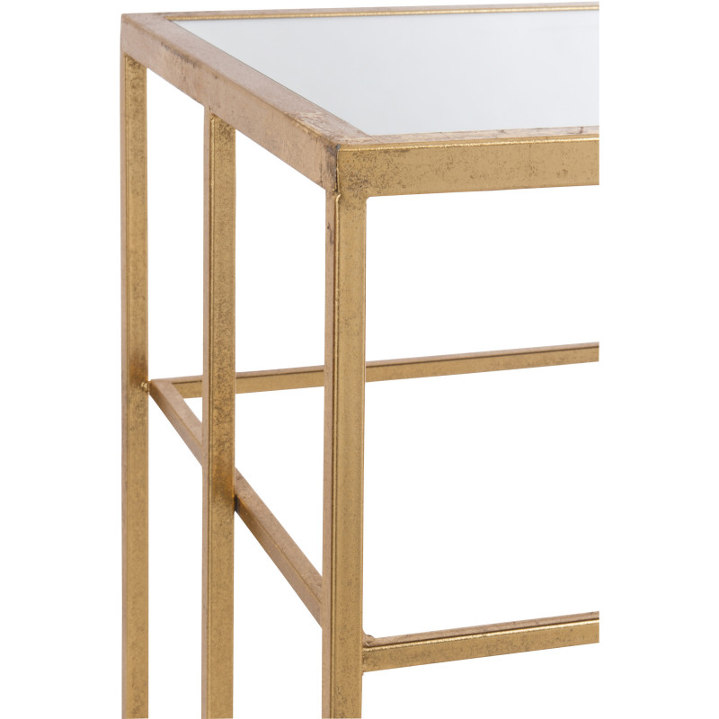 Console Rectangulaire Glam en Métal Doré Verre - 4