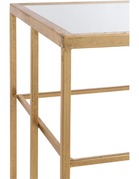 Console Rectangulaire Glam en Métal Doré Verre - 4