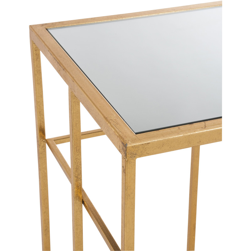 Console Rectangulaire Glam en Métal Doré Verre - 5