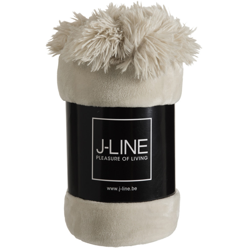 Plaid 130x170 Sweetness en Polyester Beige avec pompons - 2