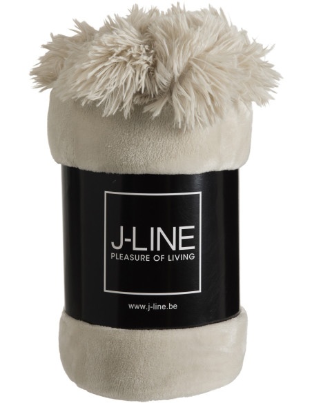 Plaid 130x170 Sweetness en Polyester Beige avec pompons - 2