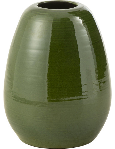 Vase moderne Ovale Hauteur 30 cm en Porcelaine Vert Lola - 1