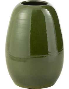 Vase moderne Ovale XL Hauteur 40 cm en Porcelaine Vert Lola - 1