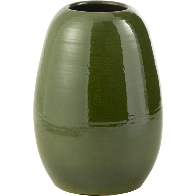 Vase moderne Ovale XL Hauteur 40 cm en Porcelaine Vert Lola - 1