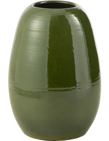 Vase moderne Ovale XL Hauteur 40 cm en Porcelaine Vert Lola - 1