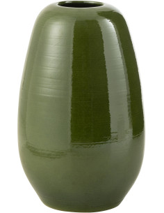 Vase moderne Ovale XL Hauteur 55 cm en Porcelaine Vert Lola - 1