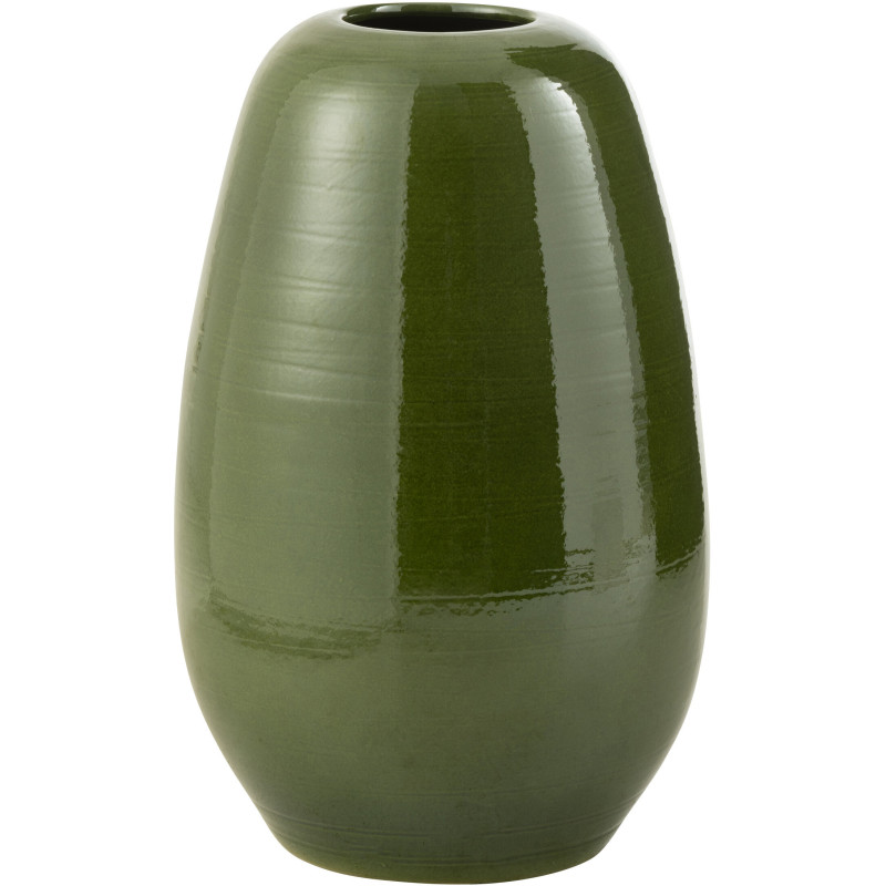 Vase moderne Ovale XL Hauteur 55 cm en Porcelaine Vert Lola - 1