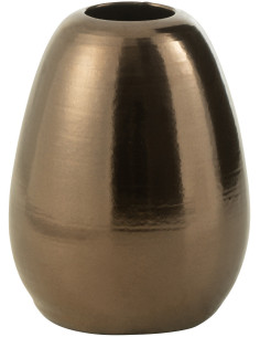 Vase moderne Ovale Hauteur 30 cm en Porcelaine Doré Lola - 1