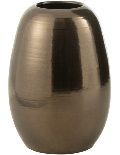 Vase moderne Ovale XL Hauteur 40 cm en Porcelaine Doré Lola - 1